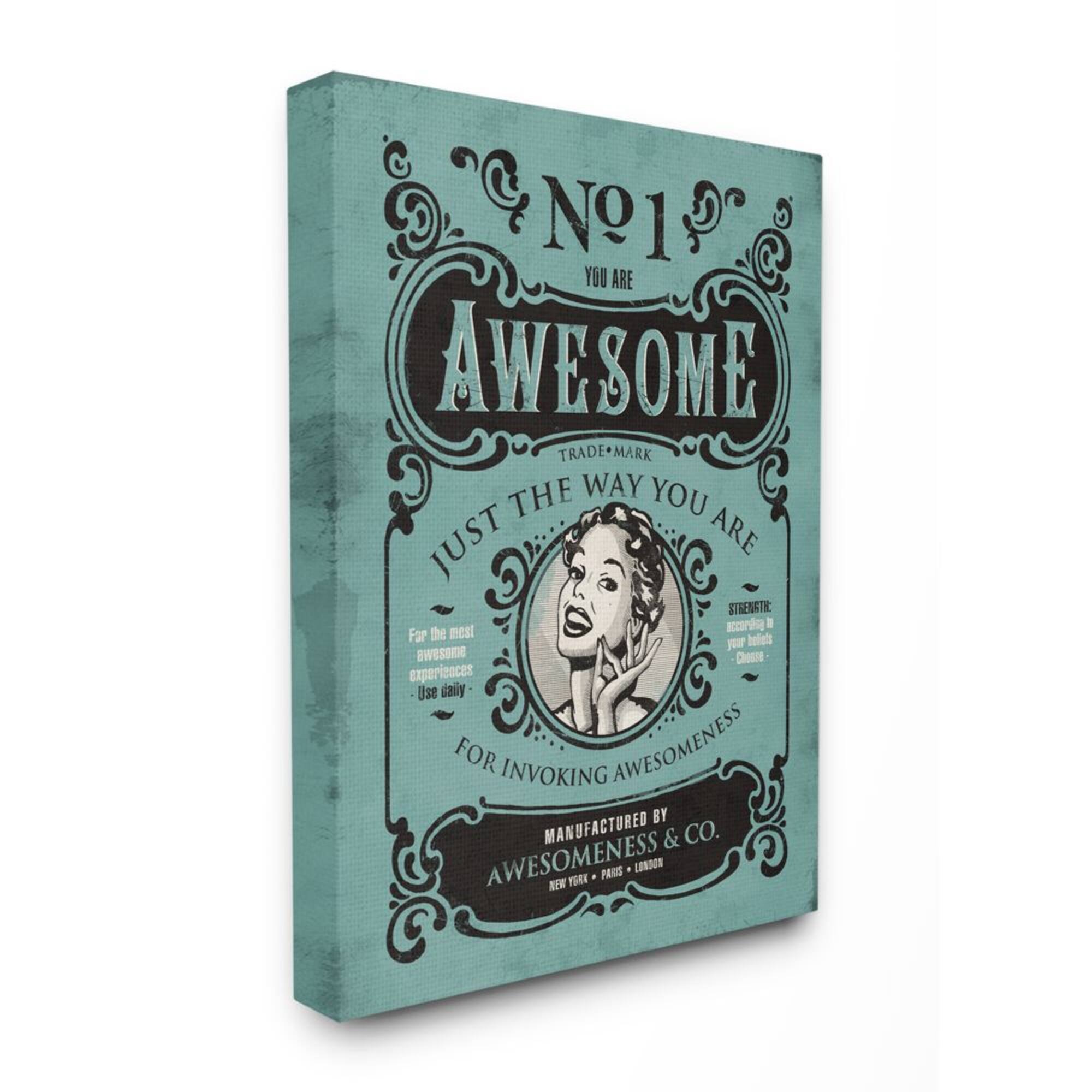 Stupell Industries You Are Awesome Vintage Comic Book Wall Canvas